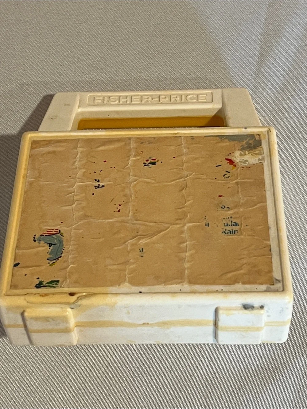 Working Vintage Fisher-Price Yellow and White Kids Music Player Toy